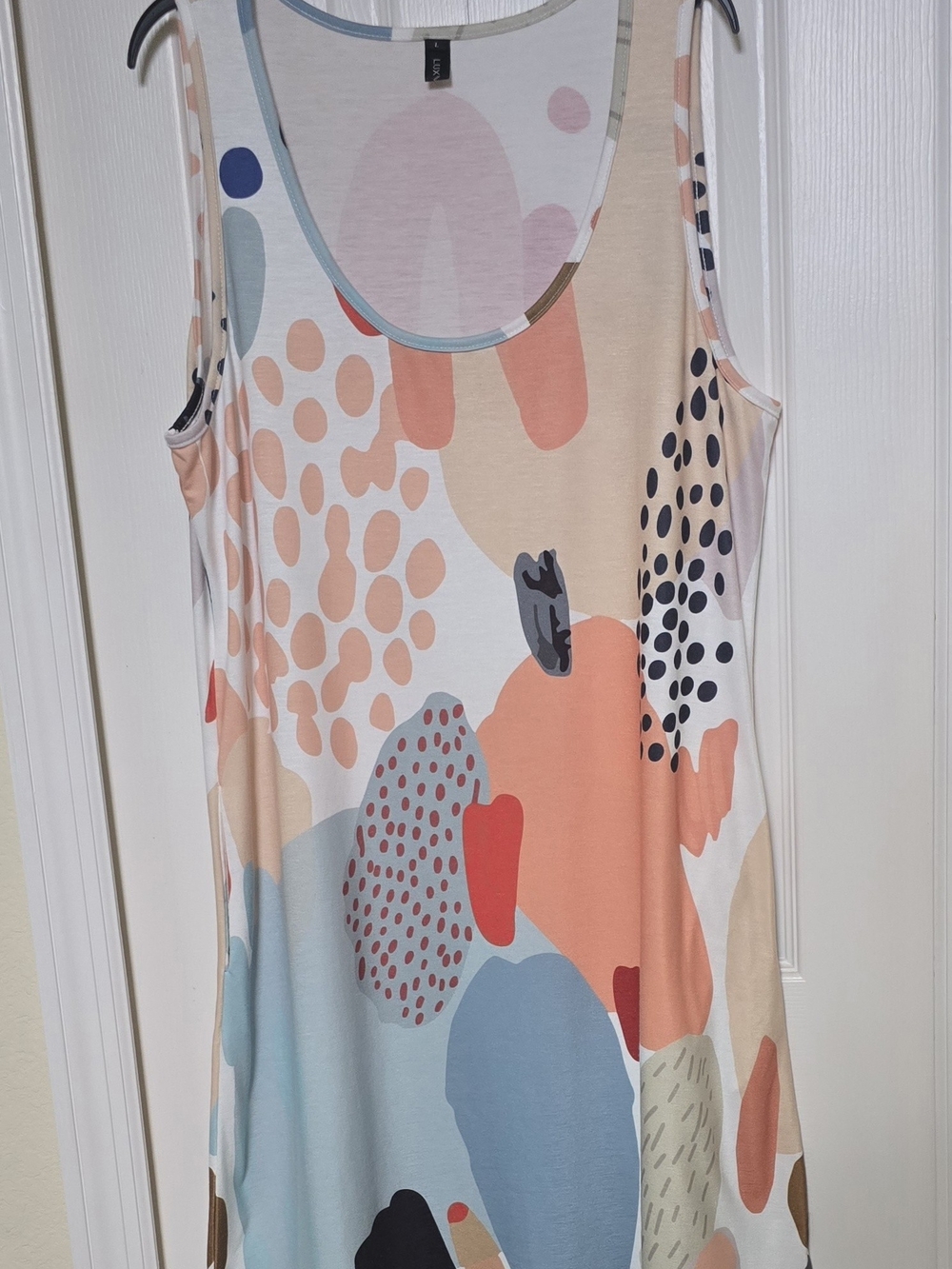 Lux Peach, Coral & Blue Abstract Print Tank